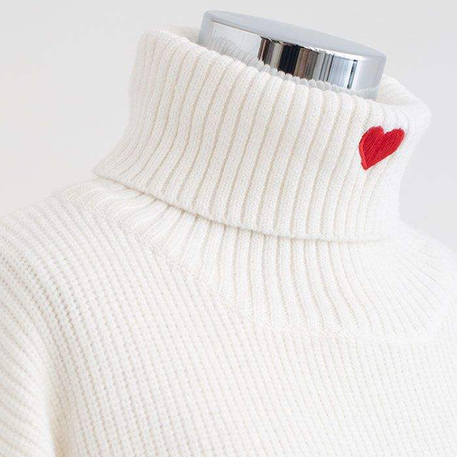 Warmers Thick White Turtleneck Women Sweater