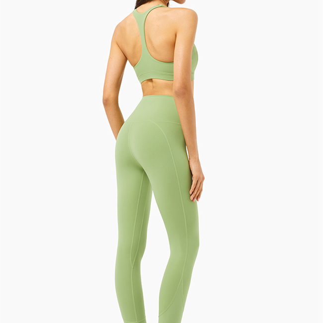 Sports Running Workout Bar Leggings Set For Women