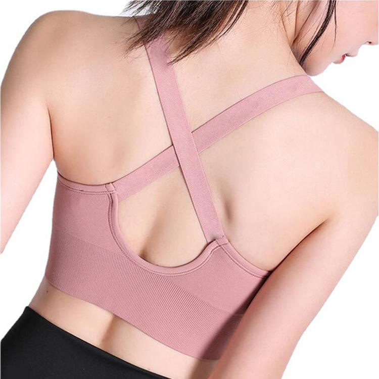 Breathable Cross Vest Running Yoga Bra With Zipper