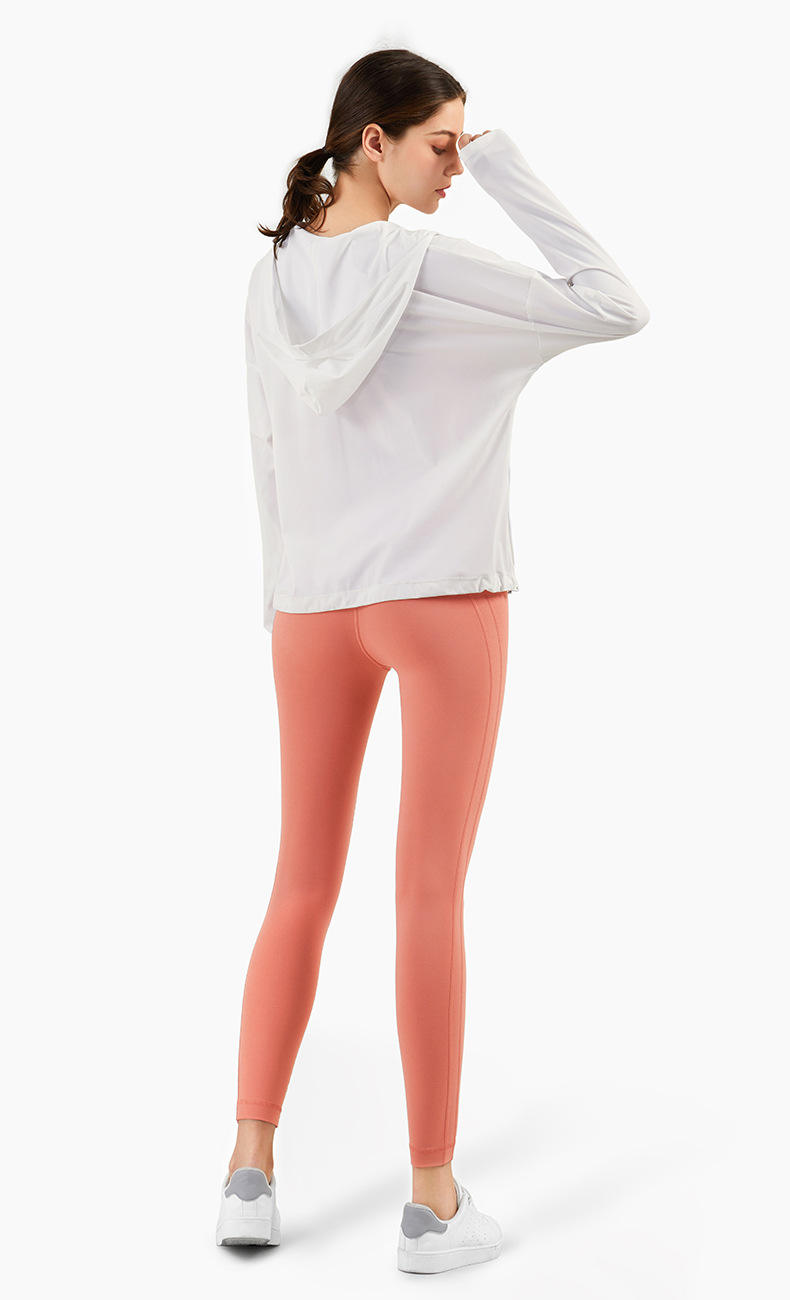 YogaLong Sleeve Sports Tops For Women Nylon Zipper Yoga