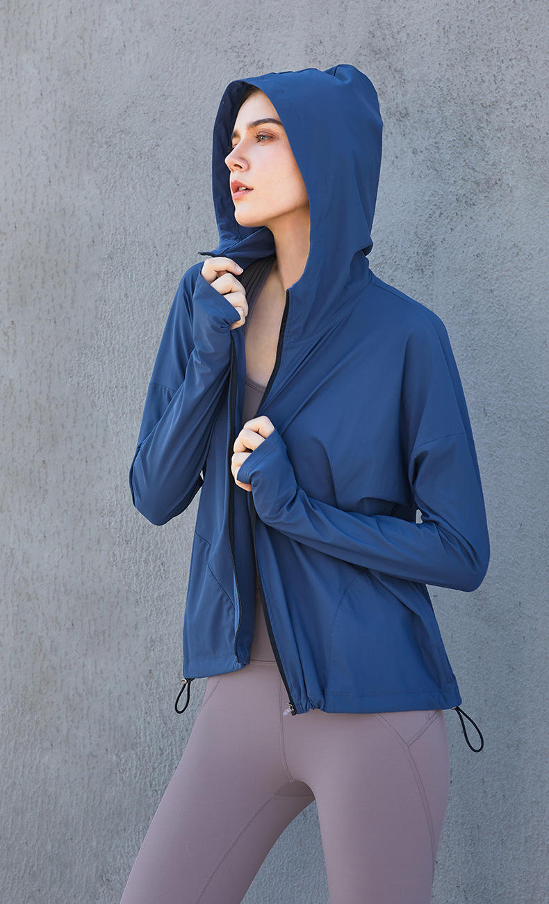 YogaLong Sleeve Sports Tops For Women Nylon Zipper Yoga