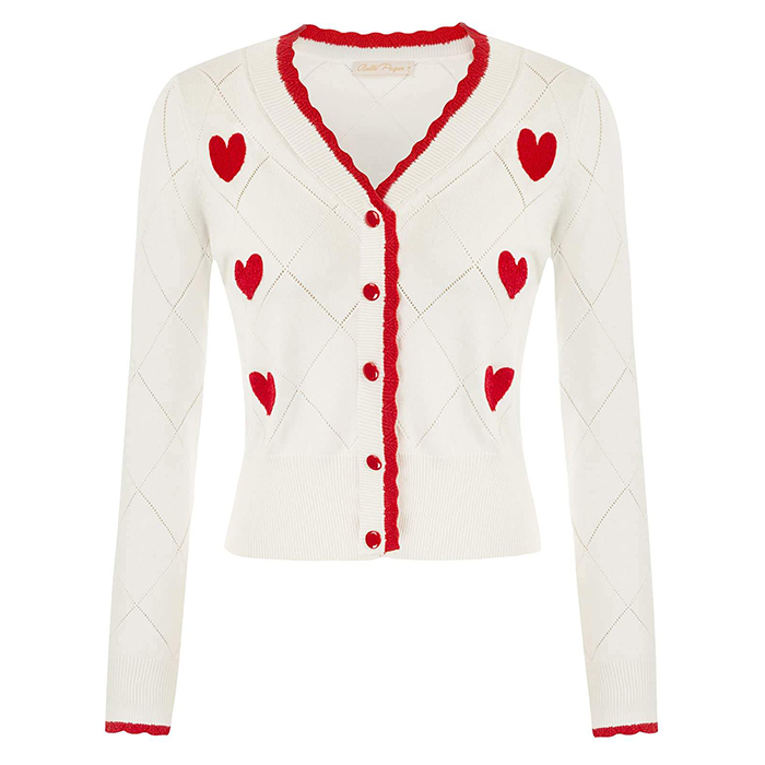 Customized Women's V-neck Button Down Embroidery Cropped Cardigan Sweater Coat