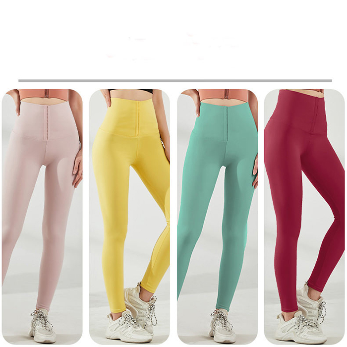Breathable Hooks Waist Trainer Corset High Waist Yoga Pants