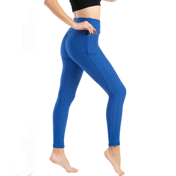 High Waist Yoga Pants Bubble Texture Leggings
