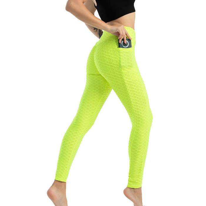 High Waist Yoga Pants Bubble Texture Leggings