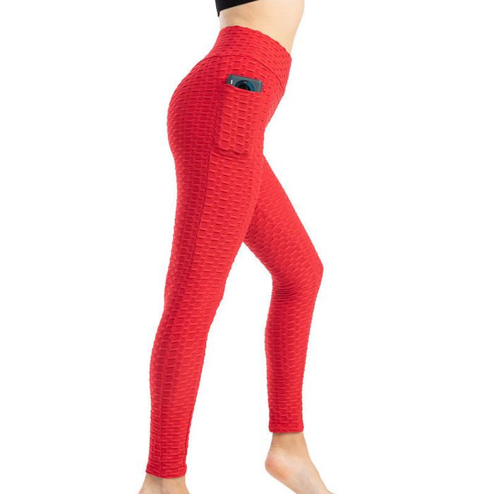 High Waist Yoga Pants Bubble Texture Leggings