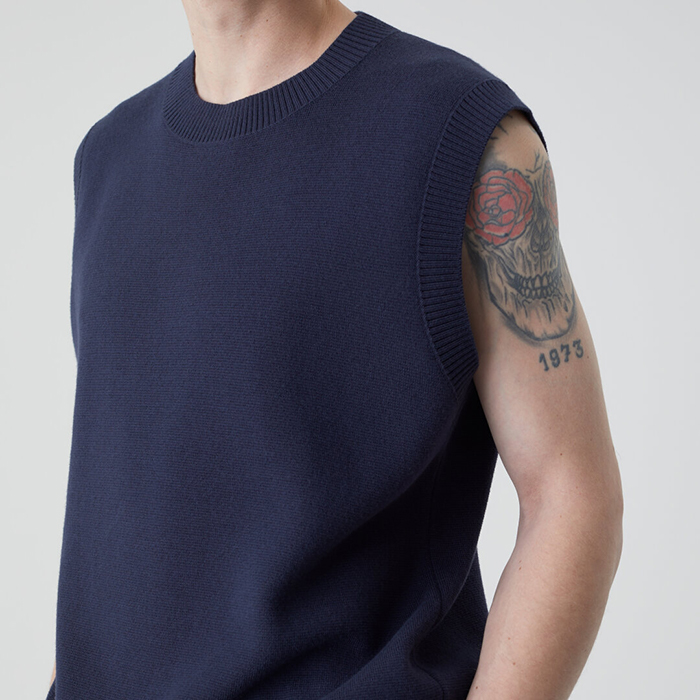 Spring Wool Cotton Sweater Vest