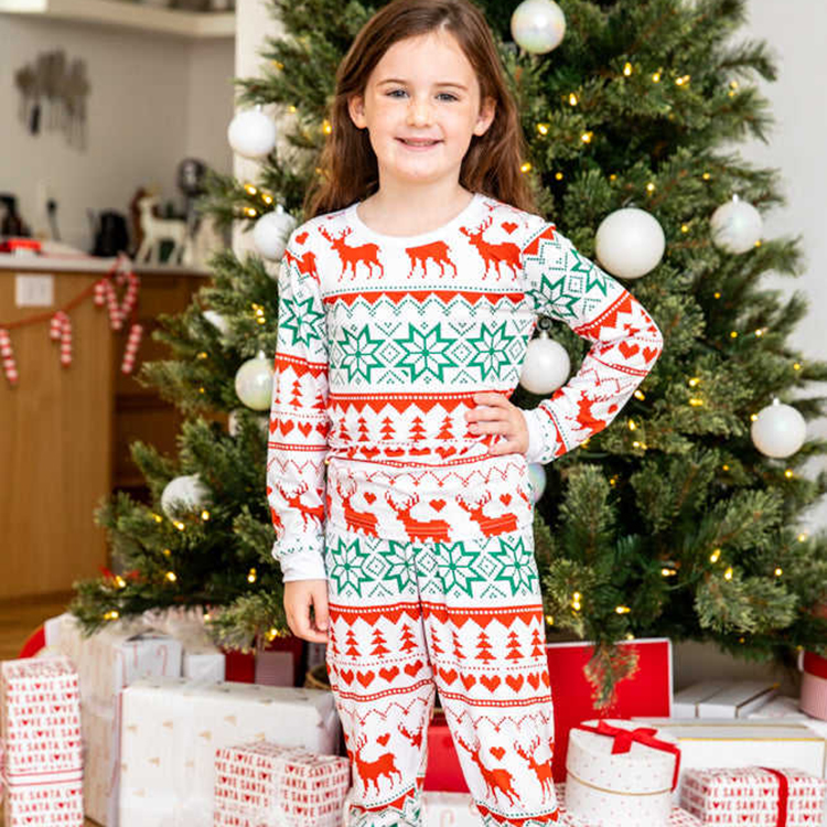 Xmas Parent-child Set Printed Home Wear