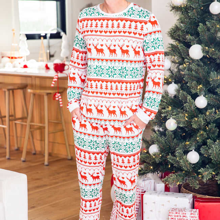Xmas Parent-child Set Printed Home Wear