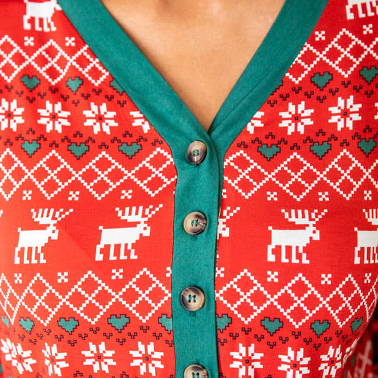 Christmas Printed Deer Sleepwear Set