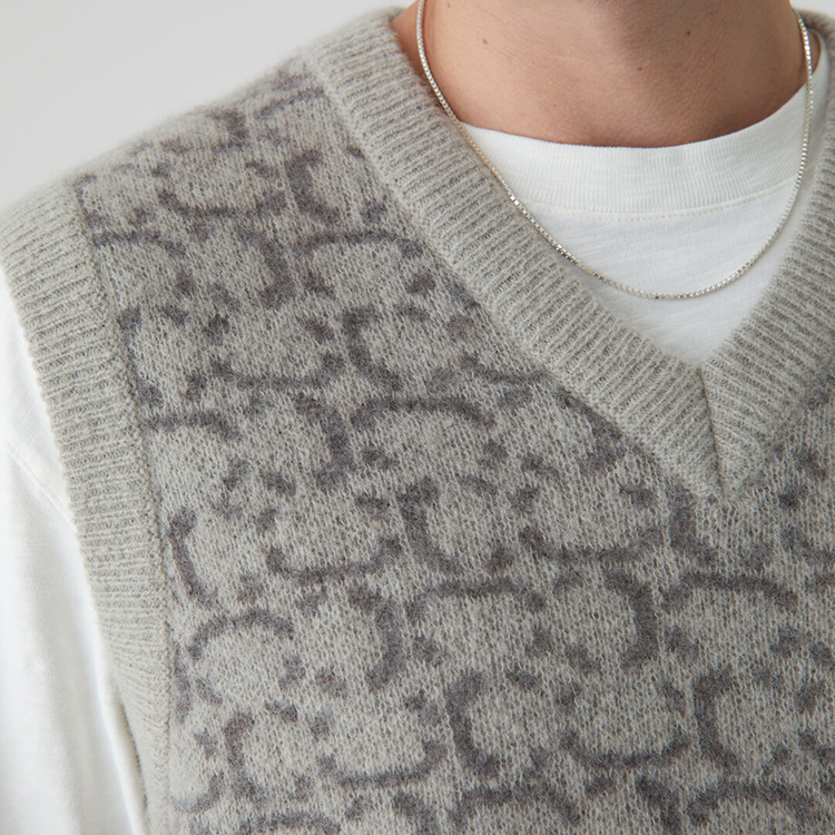 Men Summer Sweater Jacquard Top