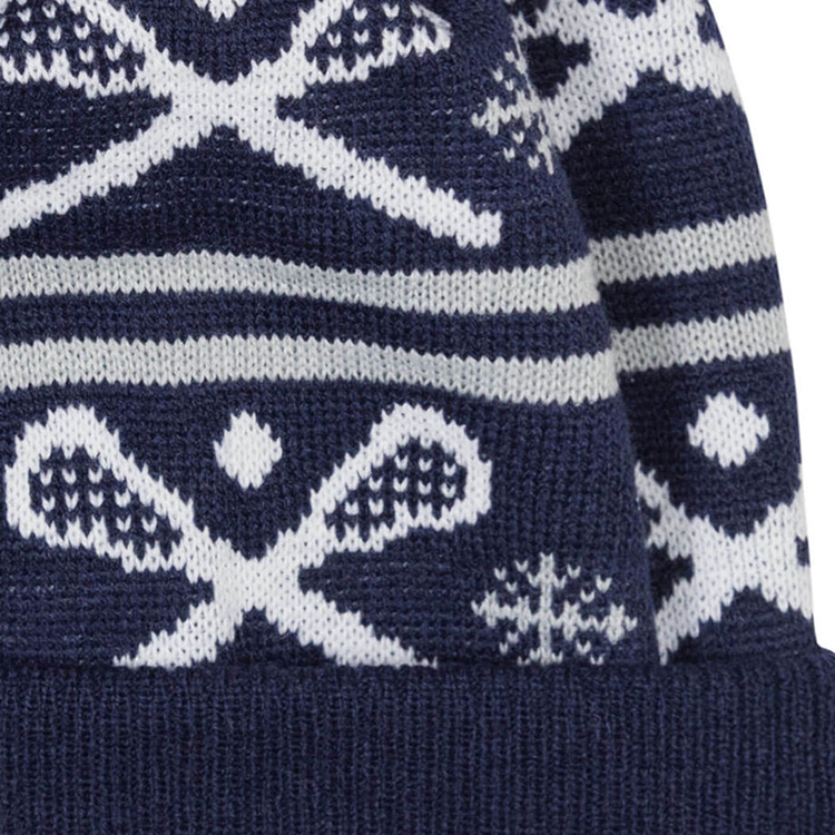 Dark Blue Ribbed Christmas Hat