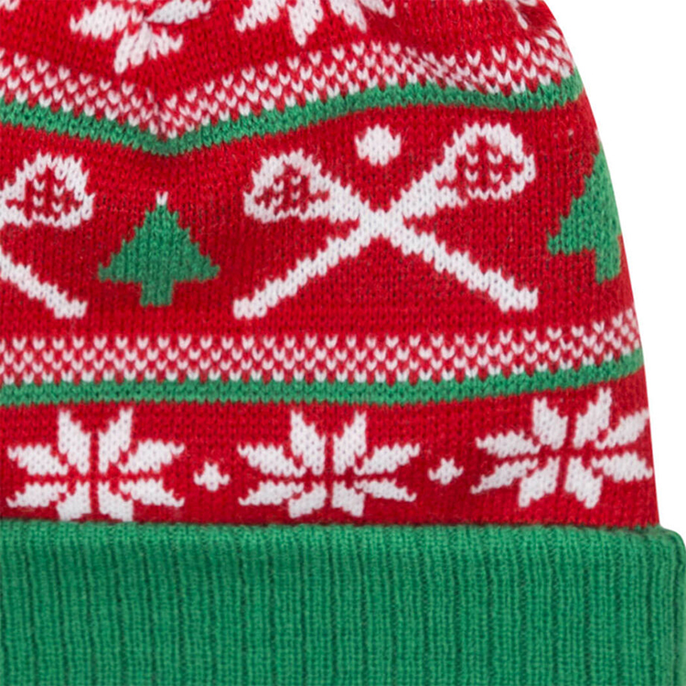 Christmas Knitted Hat With Snowflake Pattern