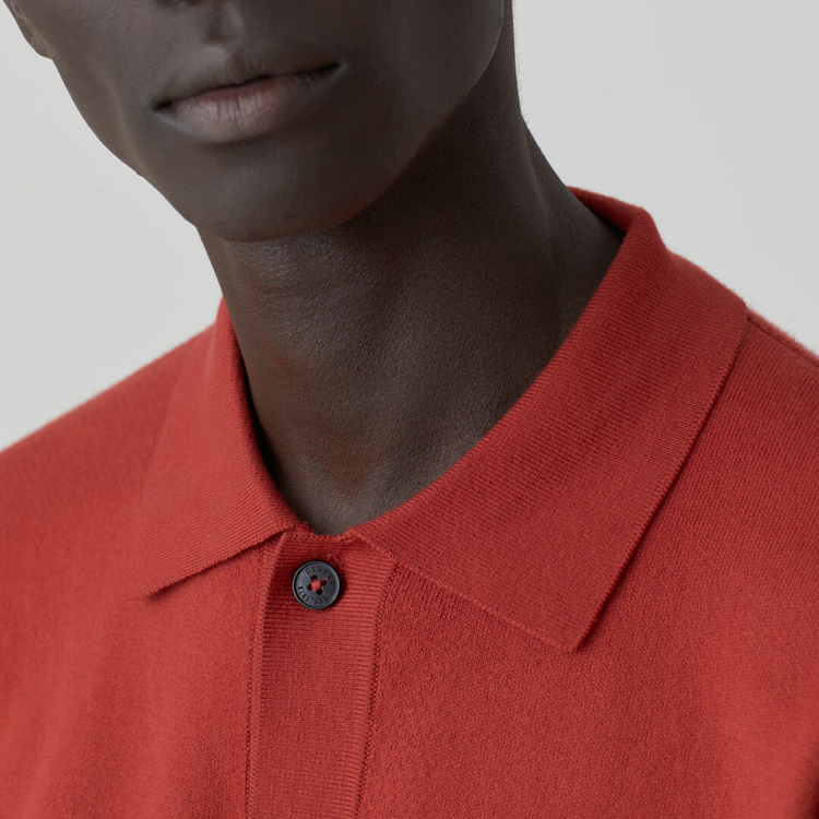 Cashmere Polo Collar Ribbed Cardigan