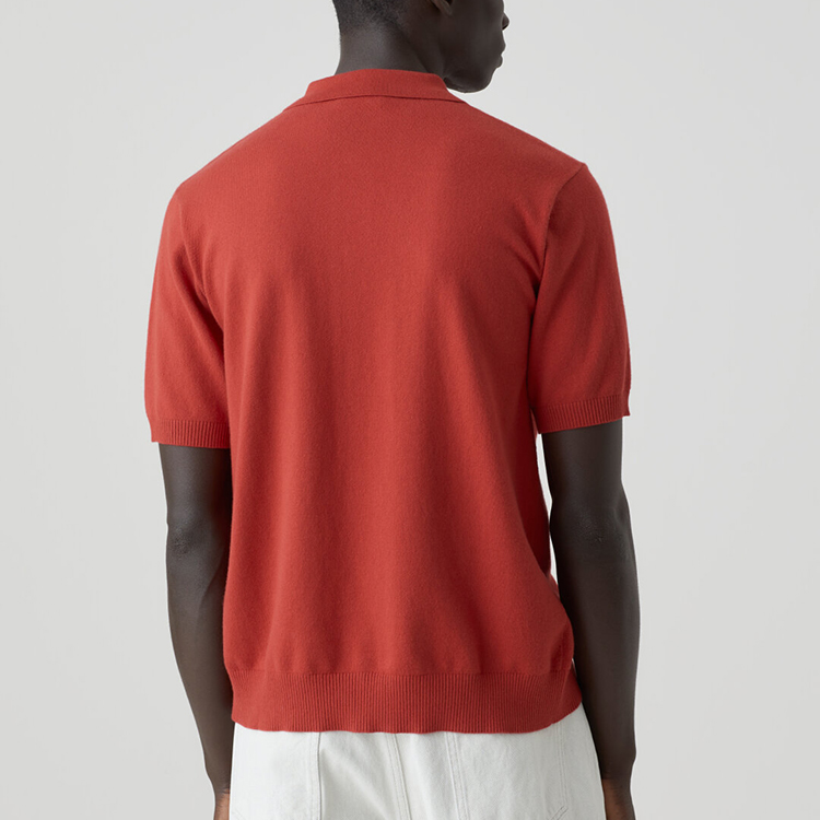 Cashmere Polo Collar Ribbed Cardigan