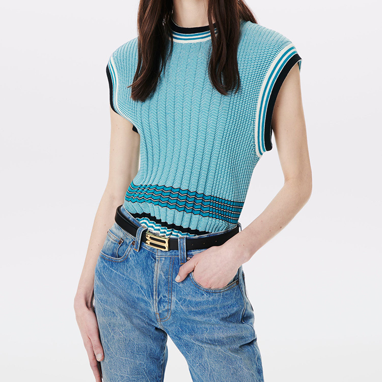 Knitted Crew Neck Summer Sweater Top