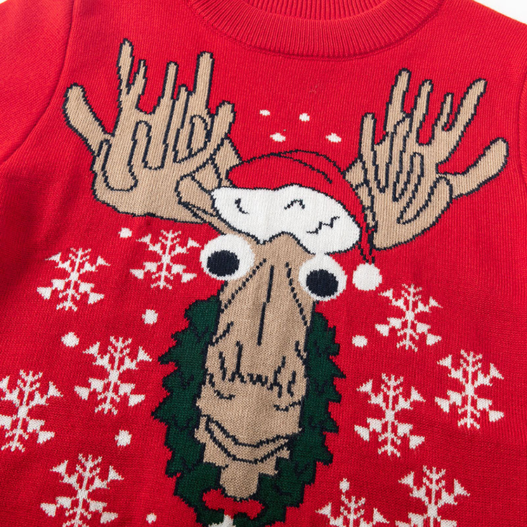 Christmas Elk Children's Knitted Pullover Sweater