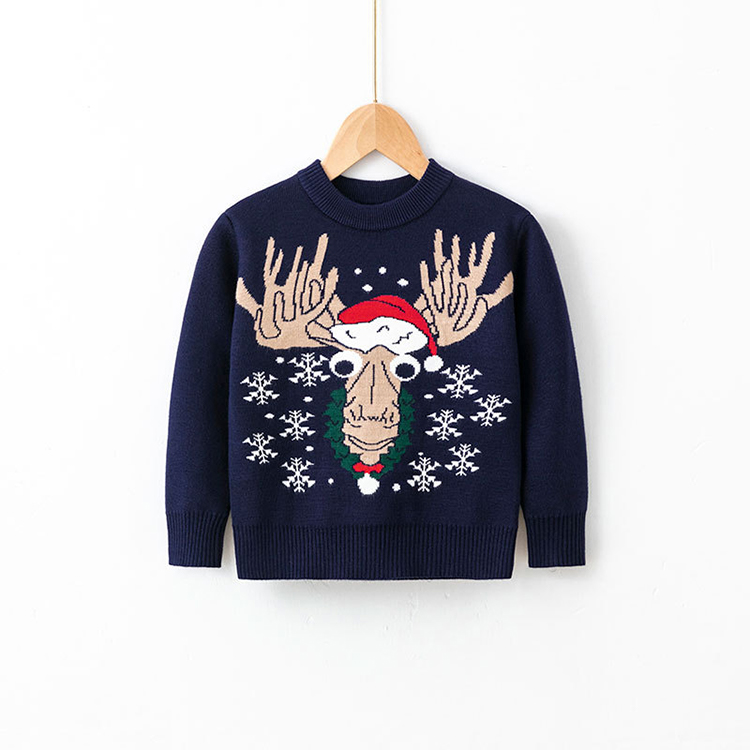 Christmas Elk Children's Knitted Pullover Sweater