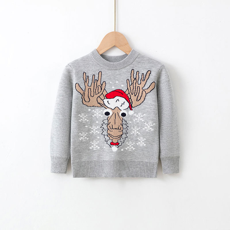 Christmas Elk Children's Knitted Pullover Sweater