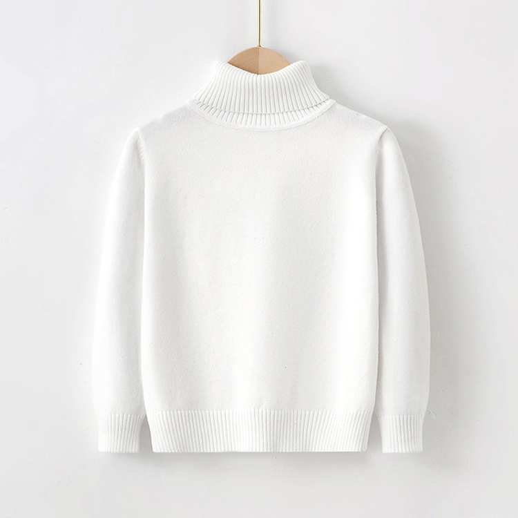 Solid Color Children's Knitted Turtleneck Pullover Sweater
