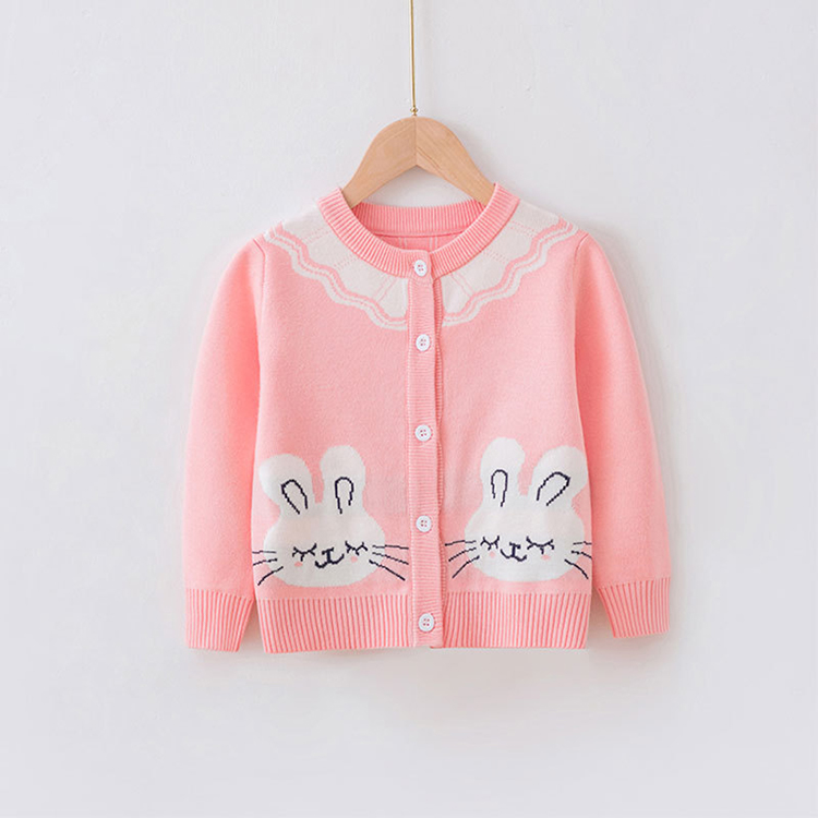 Autumn Cute Cartoon Girl Knitted Cardigan