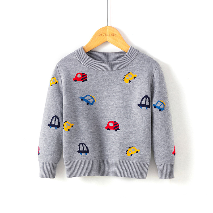 Boy's Cartoon Long-sleeved Knitted Pullover