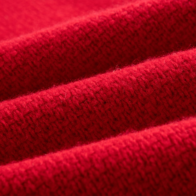 Wholesale Solid Red Women's Spring Crewneck Knit Sweater