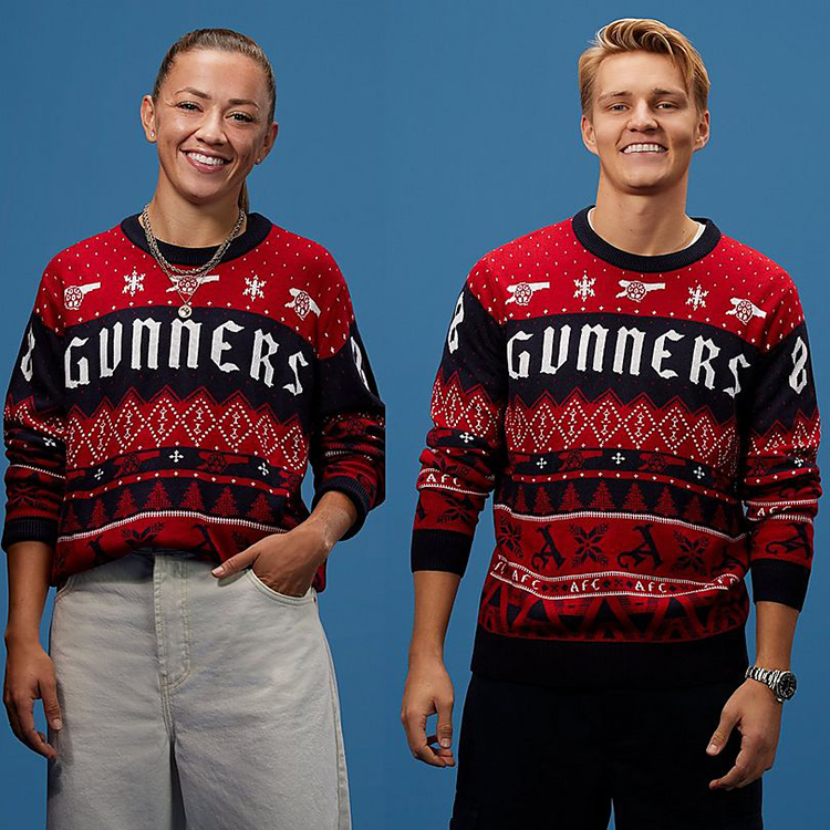 Acrylic Knitted Crewneck Christmas Football Jumper