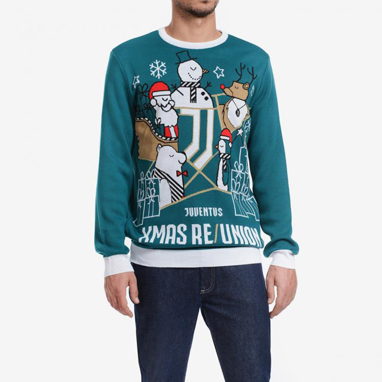 Winter Unisex Round Neck Xmas Football Sweater