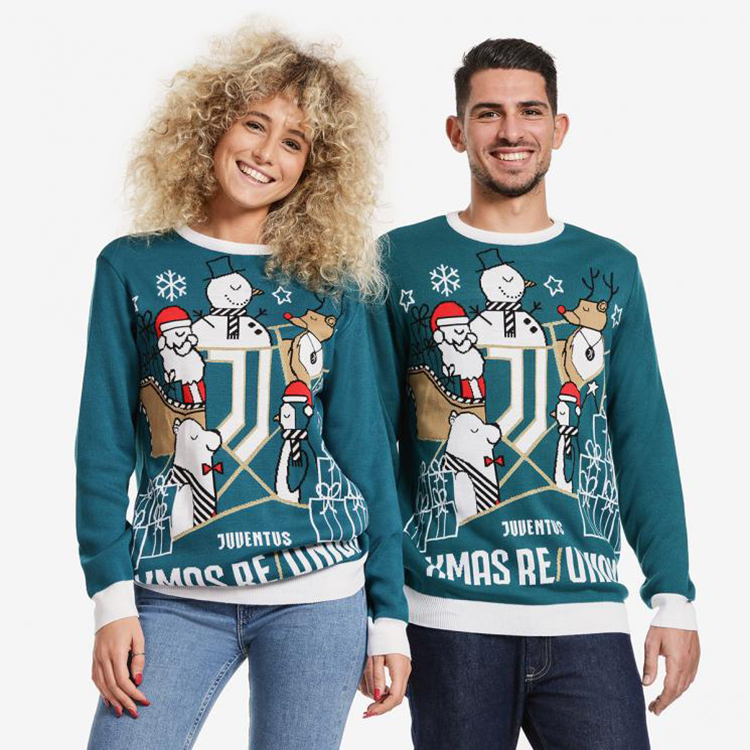 Winter Unisex Round Neck Xmas Football Sweater