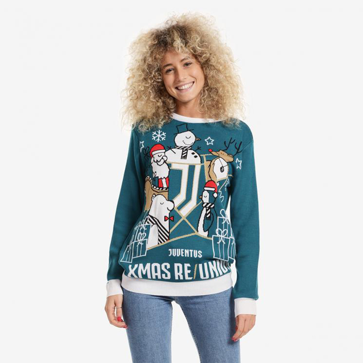 Winter Unisex Round Neck Xmas Football Sweater