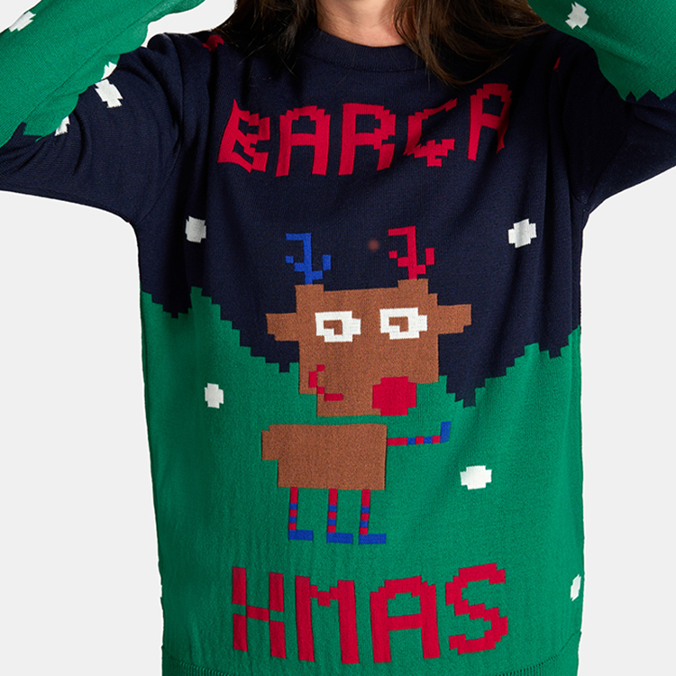 Crewneck Snow Elk Football Christmas Jumper