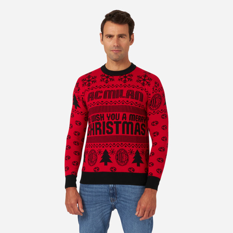 Factory Crewneck Football Knitted Xmas Jumper