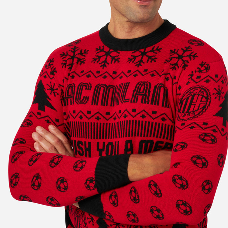 Factory Crewneck Football Knitted Xmas Jumper