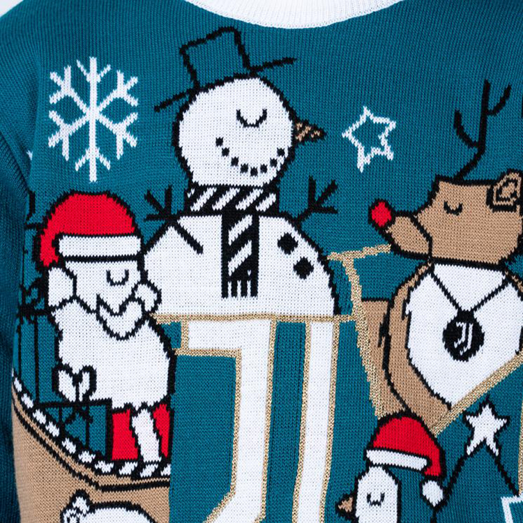 Factory Knitted Kid Christmas Football Sweater