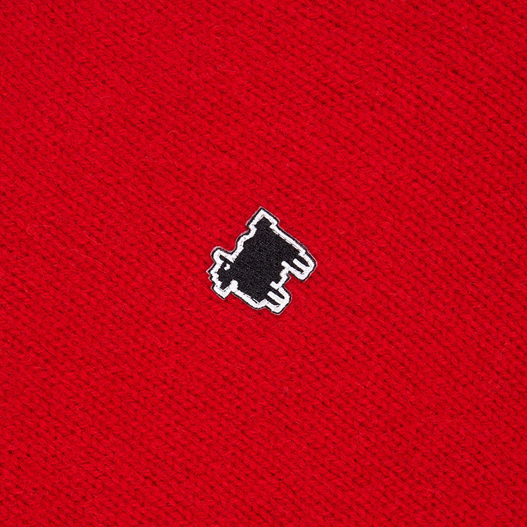 Round Neck Red Unisex Knitted Pullover Sweater