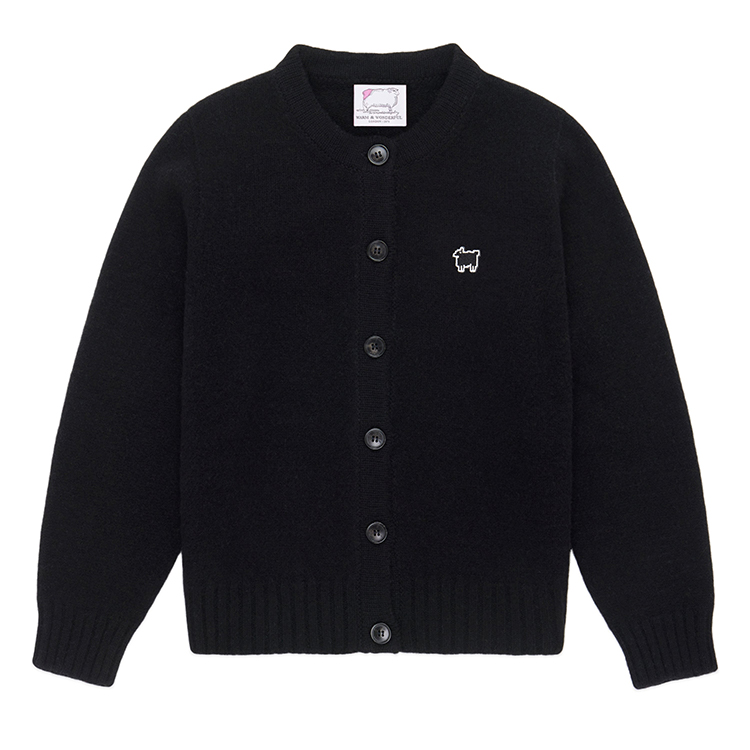 Wholesale Dark Black Casual Cardigan Knitted Sweater