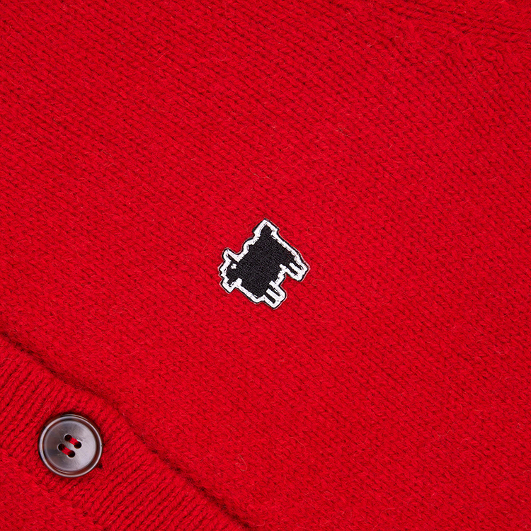Casual Unisex Red Cardigan Knitted Sweater