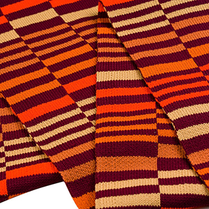 Women's Striped Knitted Scarf Red