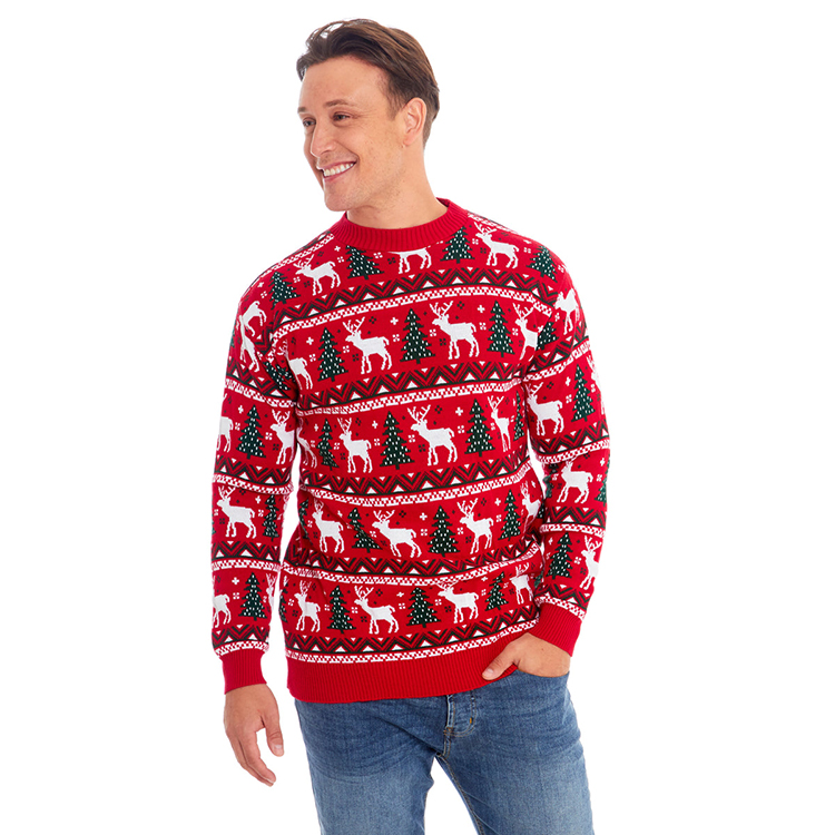 Knitted Jacquard Elk Christmas Sweater