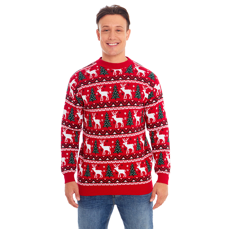 Knitted Jacquard Elk Christmas Sweater