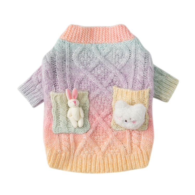 New Tie-dye Winter Knitted Cat Sweater