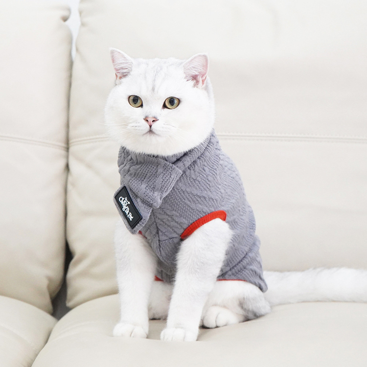 Pure Color Knitted Cute Cat Pullover Sweater