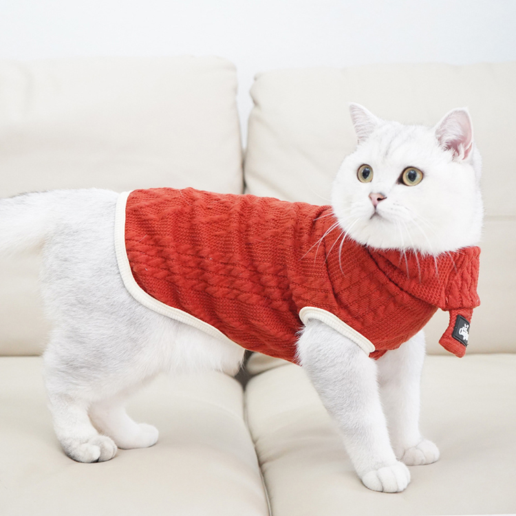 Pure Color Knitted Cute Cat Pullover Sweater